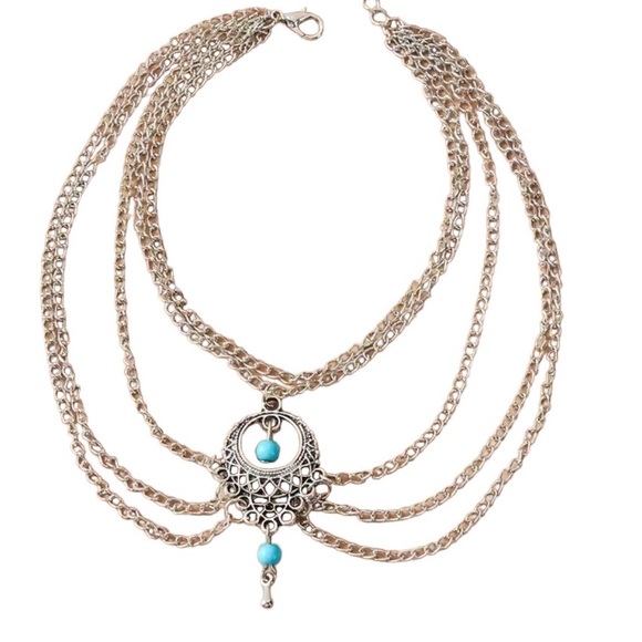 Bundle me Boho Style Arm/ Anklet Jewelry Adjustable Silver Toned Ankle Bracelet - Picture 3 of 7